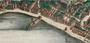 Lo scoglio di San Leonardo nella mappa Stopendaal del 1663.