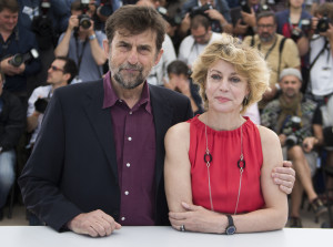 Director Nanni Moretti and cast member Margherita Buy pose during a photocall for the film "Mia madre" in competition at the 68th Cannes Film Festival in Cannes
