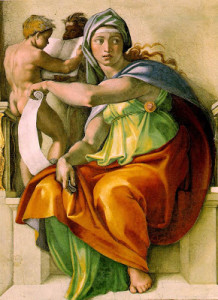 Sibilla Delfica, Michelangelo.