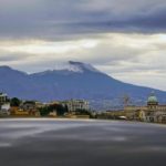 Snow on Mount Vesuvius in Naples