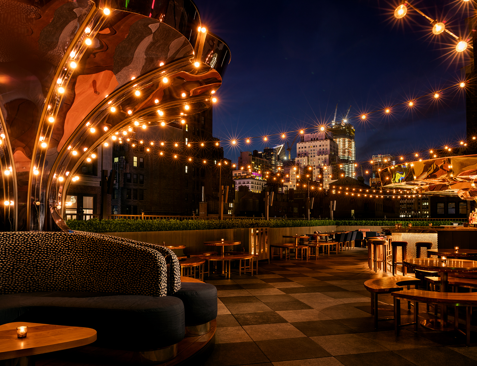 Moxy magic hour west patio carousel warren jagger Napolitan it