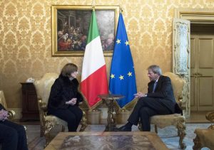 Pres. Gentiloni incontra Franca Di Blasio, la professoressa