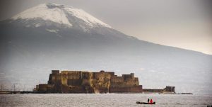 NAPLES: SNOW ON VESUVIO VOLCANO